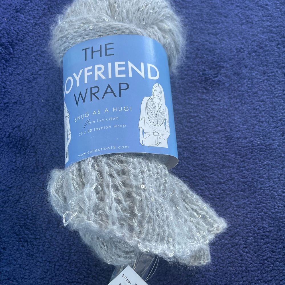 Gray scarf wrap with sequins
